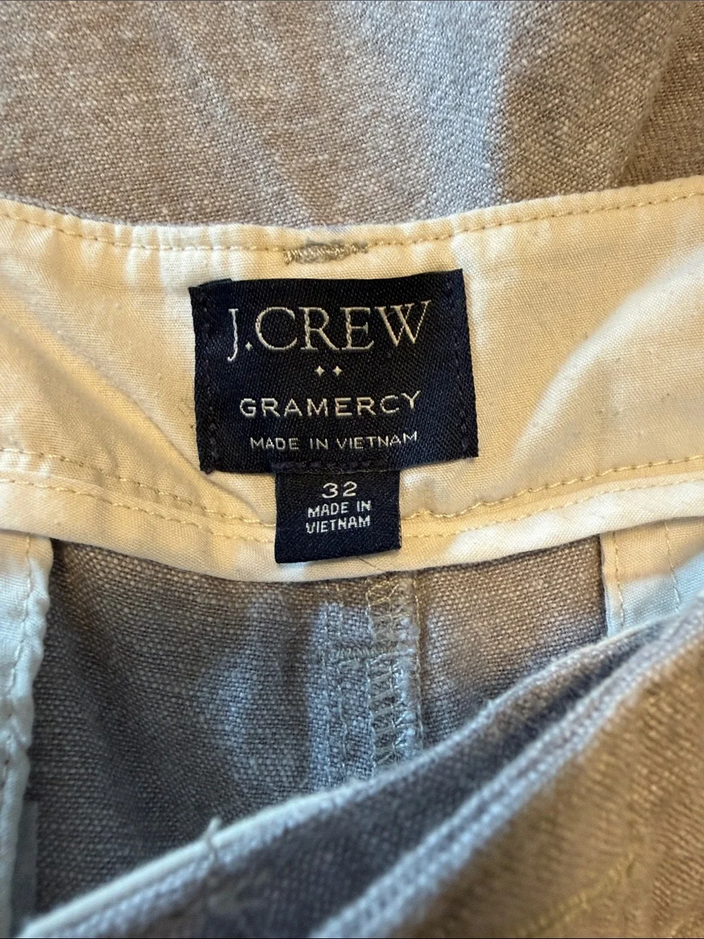 J. Crew Men's Light Gray Linen-Blend Flat Front Shorts